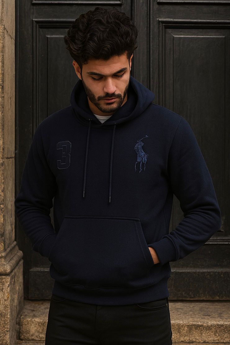 0.01 COZY CLASSIC FLEECE HOODIE-BLUE