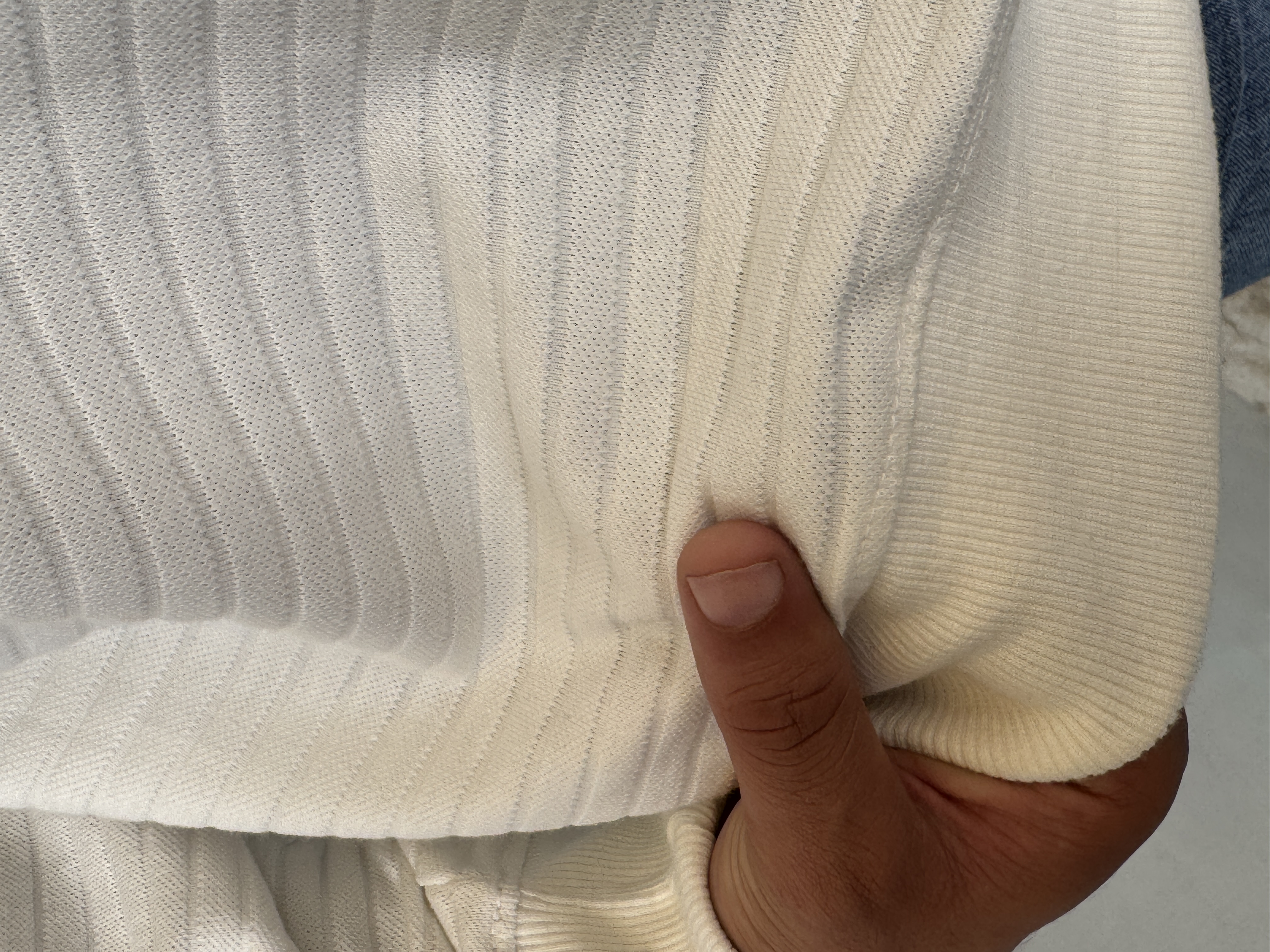 HERITAGE WAVE TEXTURED SWEATSHIRT-WHITE