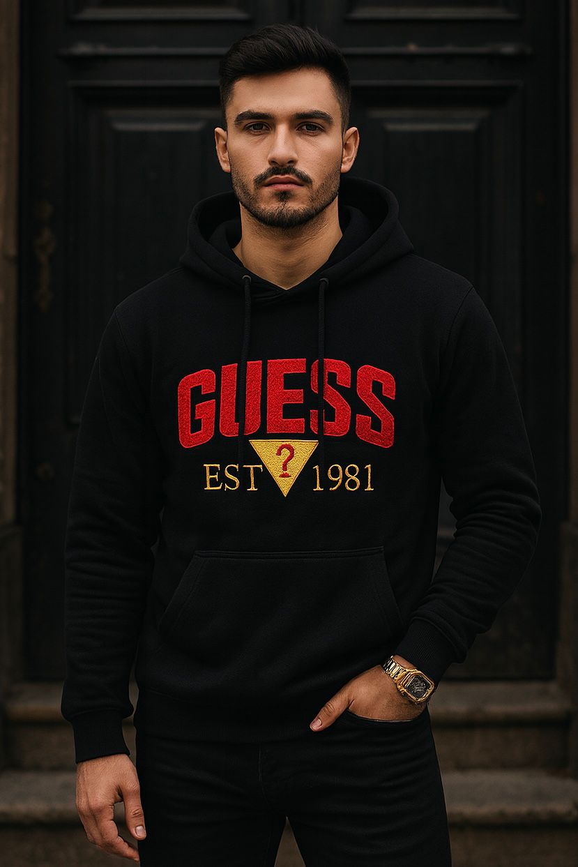 0.02 COMFORTABLE HOODIE WITH UNIQUE STYLE-BLACK