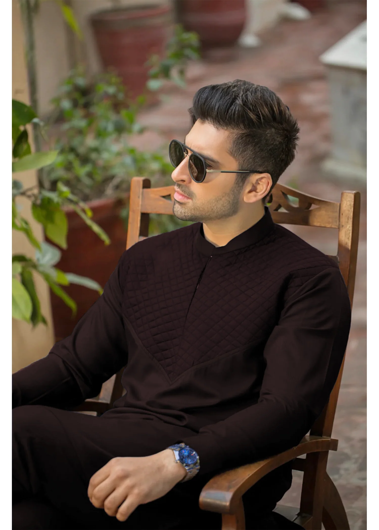 ALL SEASON Suit STITCHED KURTA TROUSER WITH BAN-MAROON